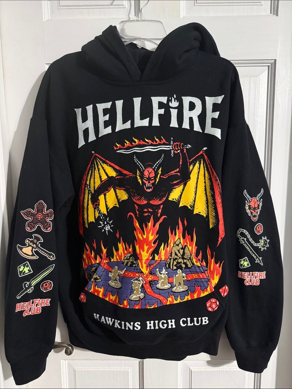 Stranger Things Hellfire Club Black Graphic Hoodie